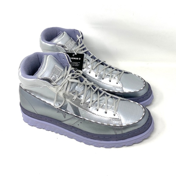 Converse Metallic Vis Pro Leather X2 High Top Grey Silver Men’s Sneakers 169529C - Picture 7 of 8